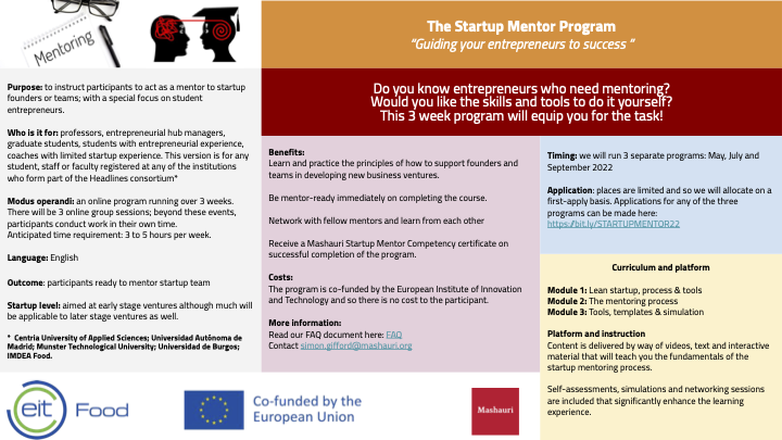 Startup Mentor Brochure