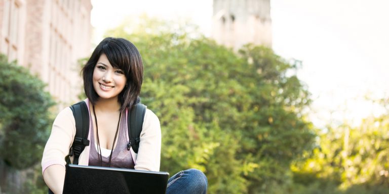 Student with laptop